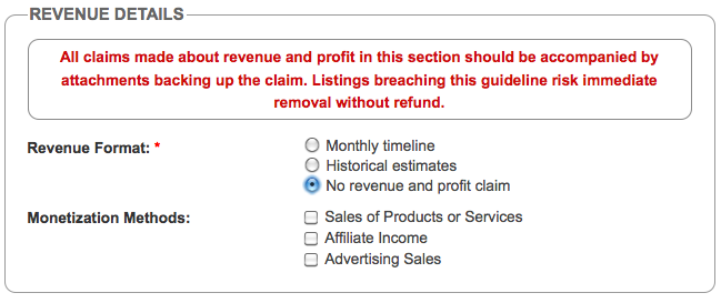 No website revenue details